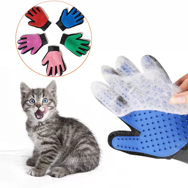 Pet Glove Cat Grooming Hair DE shedding Brush